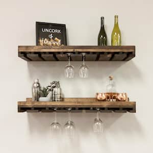 Wall-mounted Wine Glass Holder Iron Storage Shelf Stemware Goblet Hanging Rack 