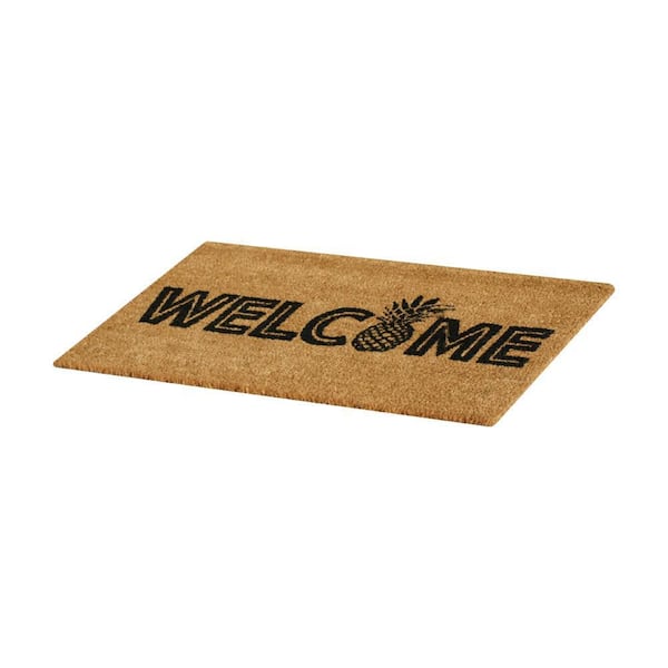 Welcome to the Luau 18 in. X 30 in. Natural Coir Pineapple Doormat