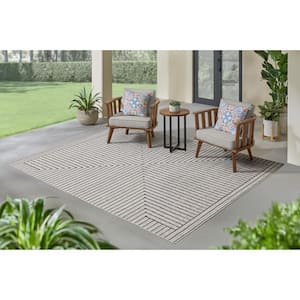 Avondale Beige  Doormat 2 ft. x 7 ft. Striped Indoor/Outdoor Area Rug