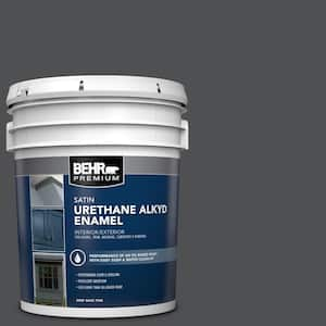 5 gal. #PPU26-01 Satin Black Urethane Alkyd Satin Enamel Interior/Exterior Paint