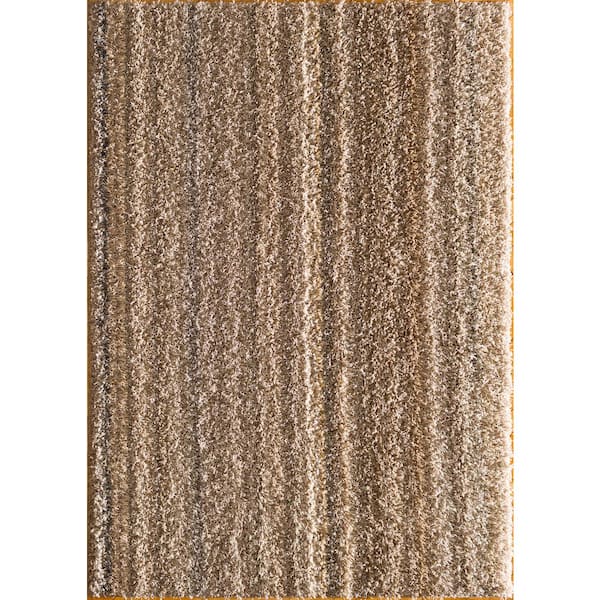 TrafficMaster Upcycle Shag Earth Doormat 2 ft. x 4 ft. Geometric Area Rug