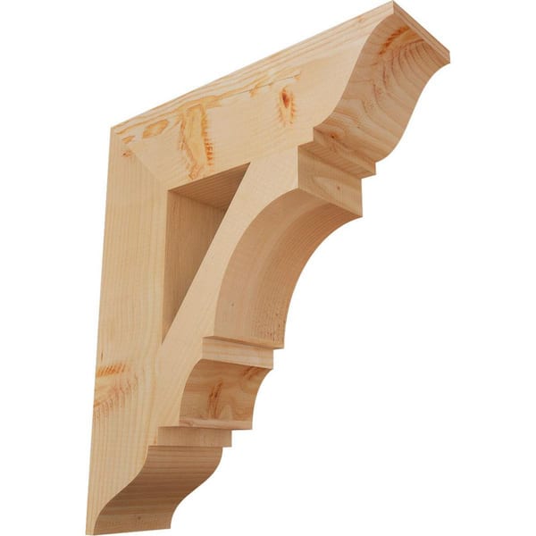 Ekena Millwork 5.5 in. x 26 in. x 22 in. Douglas Fir Balboa Traditional Smooth Bracket