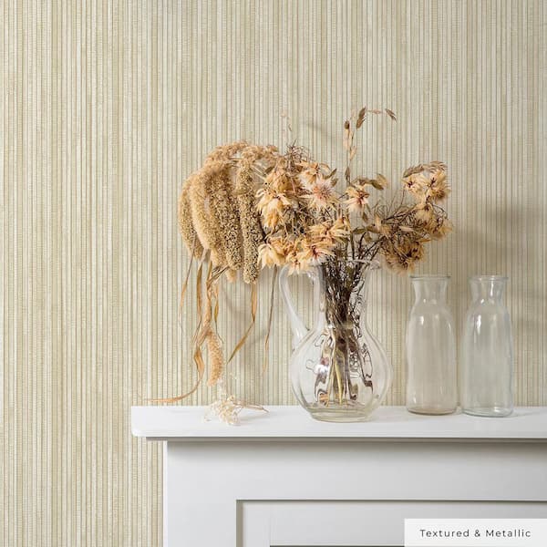 Sand Faux Grasscloth Vinyl Peel and Stick Textured Wallpaper Roll (Covers 28 sq. ft.)