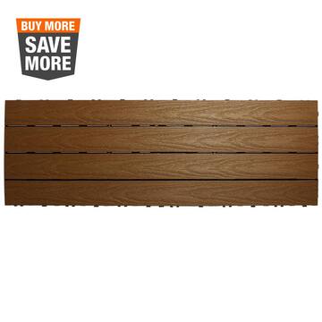 InstaDeck 4 ft. x 4 ft. Composite Outdoor Flooring Garapa Gray