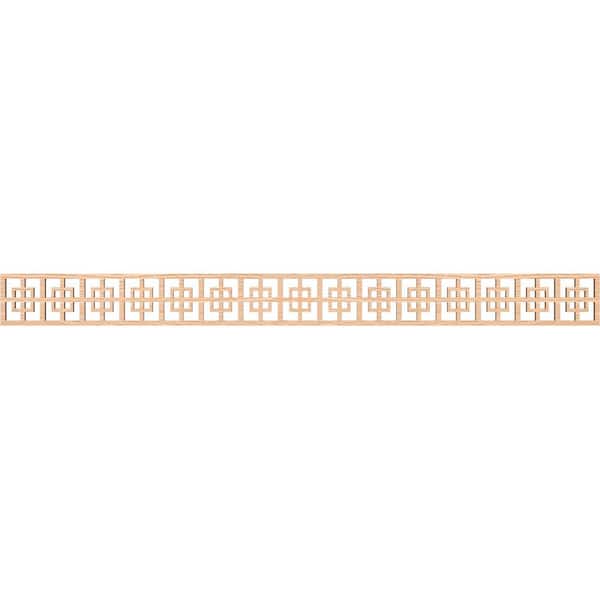 Ekena Millwork Cambridge Fretwork 0.25 in. D x 46.375 in. W x 4 in. L Red Oak Wood Panel Moulding