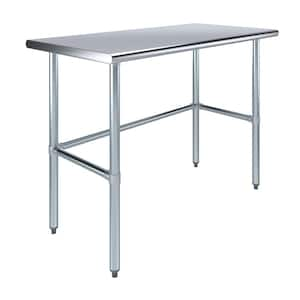 24 in. x 48 in. Stainless Steel Open Base Kitchen Utility Table Metal Prep Table