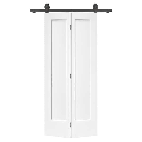 CALHOME 24 In. X 80 In. 1 Panel Shaker White Painted MDF Composite Bi ...