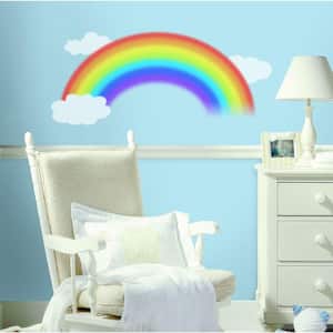 18 in. x 40 in. Over the Rainbow 4-Piece Peel and Stick Giant Wall Decal