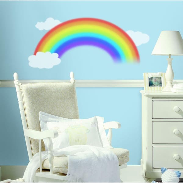 RoomMates 18 in. x 40 in. Over the Rainbow 4-Piece Peel and Stick Giant Wall Decal