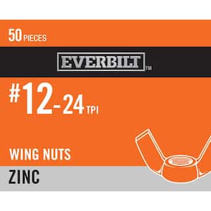 #12-24 Zinc Plated Wing Nut (50-Pack)