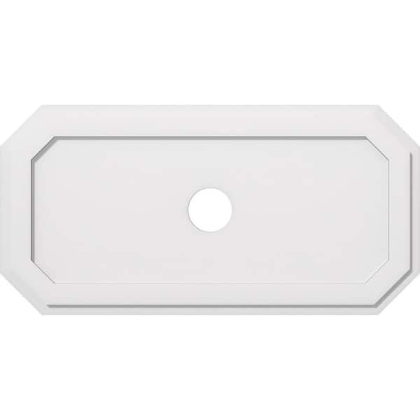 Ekena Millwork 38 in. W x 19 in. H x 4 in. ID x 1 in. P Emerald Architectural Grade PVC Contemporary Ceiling Medallion