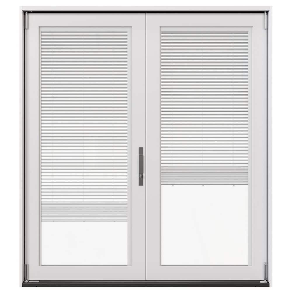 72 in. x 80 in. Right-Hand Folding Primed Fiberglass 2-Panel Patio Door w/ Low-E Glass, Blinds & Nickel Handle price history on PriceWatchPro