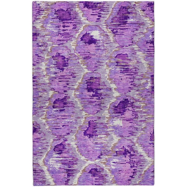 Dream Shag Premium Machine Washable Abstract ADS767 Lavender 10 ft. x 14 ft. Area Rug