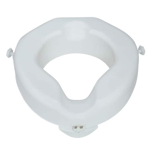 Carex Health Brands Safe Lock Raised Elevated Toilet Seat in White 