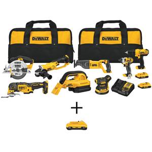 20V MAX Lithium-Ion Cordless 8 Tool Combo Kit with (2) 20V 2.0Ah Batteries, (1) 4.0Ah Battery, and Charger