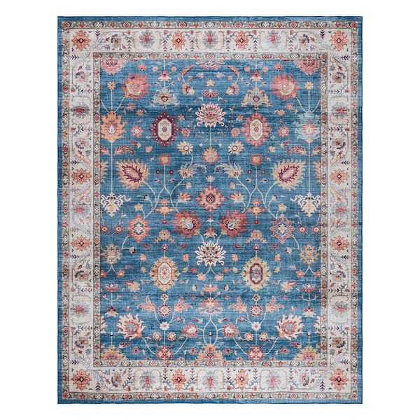 Gertmenian Cullen Blue/Tan 3 ft. x 5 ft. Crystal Print Polyester Digitally Printed Area Rug