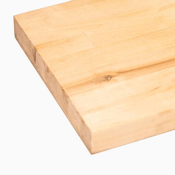 HARDWOOD REFLECTIONS Solid Wood Butcher Block Shelf 48 in. W x 12 in. D x 1.5 in. H Unfinished Birch HD1512FJBIRRAW 48 The Home Depot