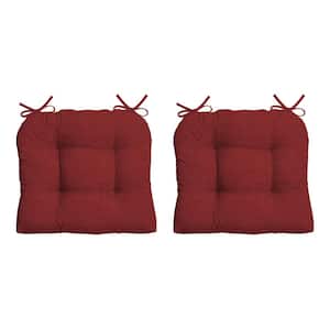 20 in. x 18 in. Rectangle Outdoor Seat Cushion in Ruby Red Leala (2-Pack)