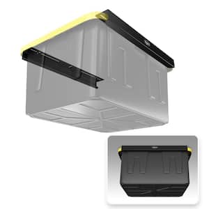 3 in. W x 2 in. H x 26 in. D 1-Bin Rack Adjustable Height Overhead Garage Ceiling Mounted Storage Unit Black