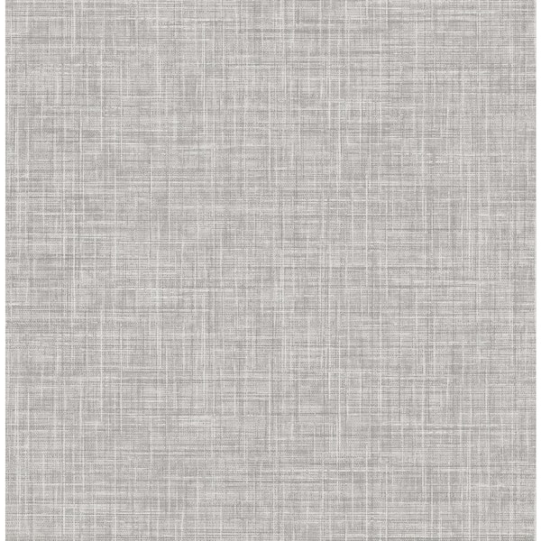 A-Street Prints Tuckernuck Grey Linen Non Woven Paper Wallpaper Sample