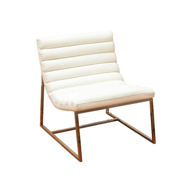 parisian white leather sofa chair by christopher knight home