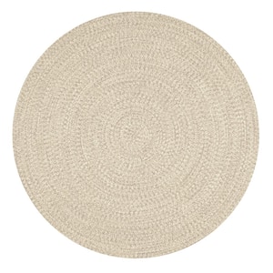 Lefebvre Casual Braided Tan 10 ft. Round Indoor/Outdoor Patio Area Rug