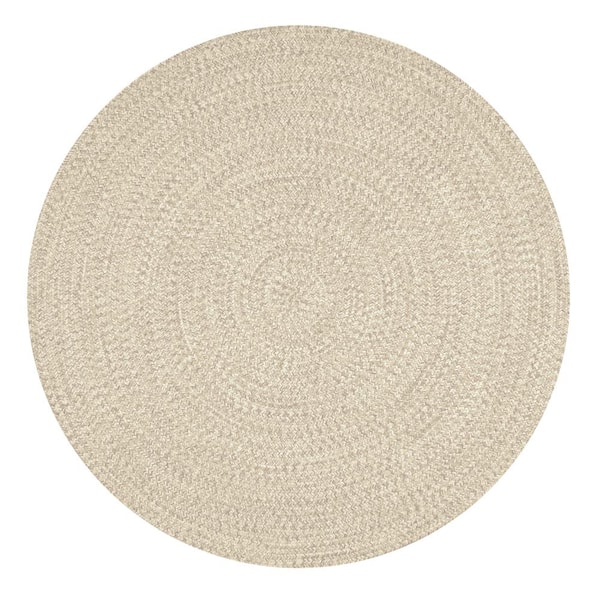 nuLOOM Lefebvre Casual Braided Tan 5 ft. Round Indoor/Outdoor Patio Area Rug