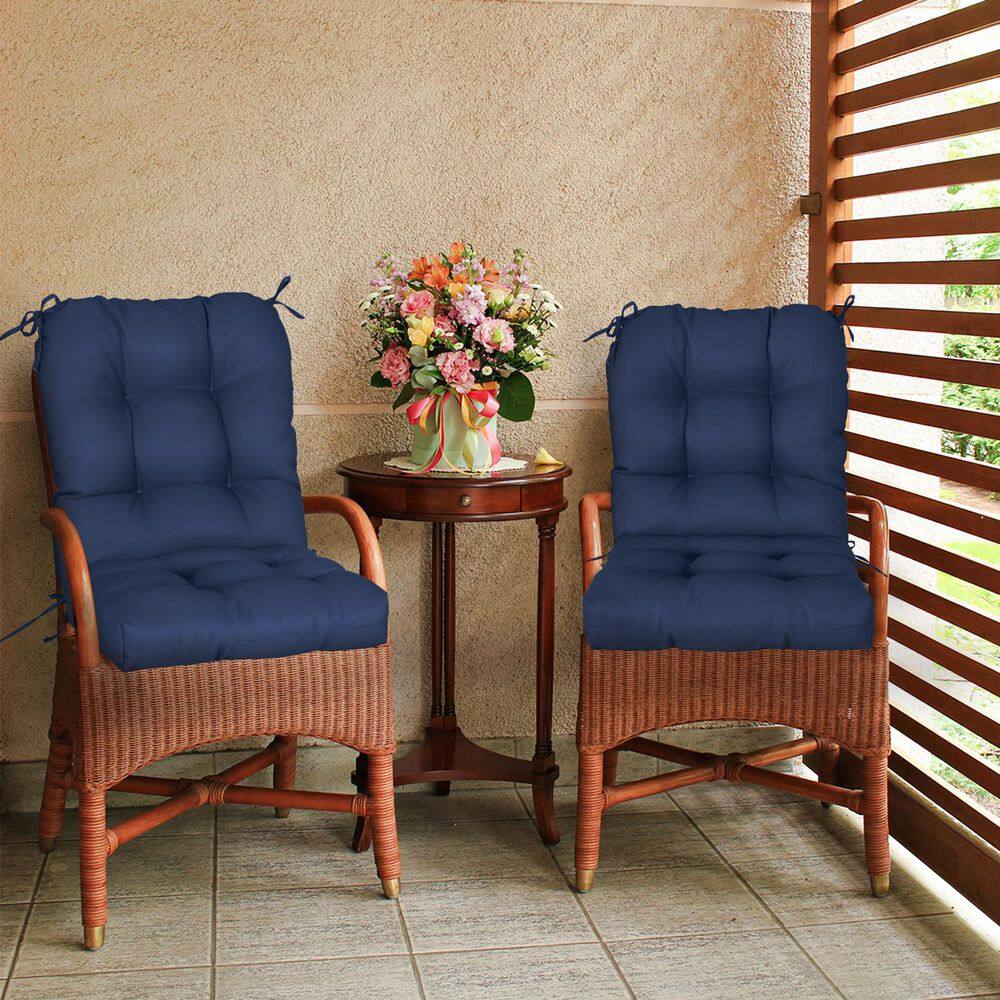 42 in. L x 21 in. W x 4 in. H Outdoor/Indoor Seat/Back Chair Cushion, Set of 2, Dark Blue price history on PriceWatchPro