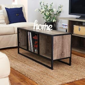 Ashwood 43 in. Light Wood/Black Large Rectangle Wood Coffee Table with Shelf