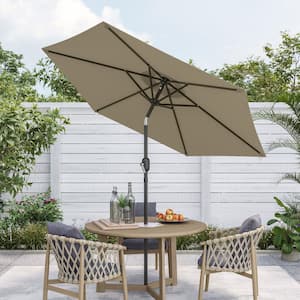 commercial rectangular patio umbrellas FIM Flexy Aluminum 8' x 10' Rectangular Offset Patio Umbrella