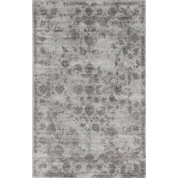 Astrid Gray 9 ft. x 12 ft. Medallion Vintage Hand-Loomed Area Rug