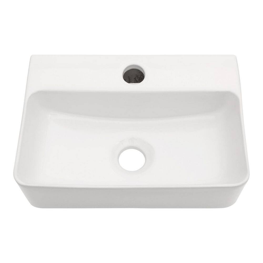 14.5 in Wall-Mounted Rectangular Bathroom Sink in White Ceramic price history on PriceWatchPro