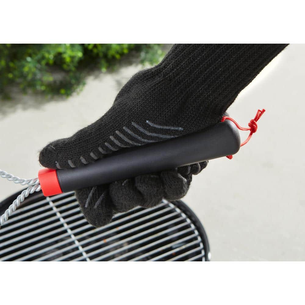 Weber 12" Black and Red Three-Sided Grill Brush