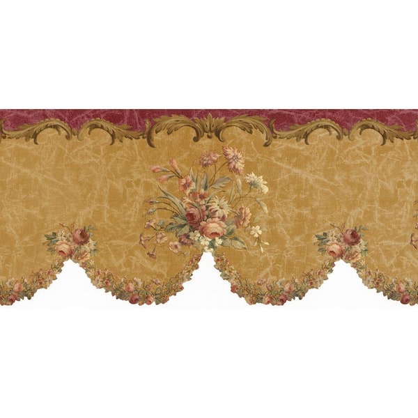 The Wallpaper Company 11 in. x 15 ft. Red and Brown Lyon Border