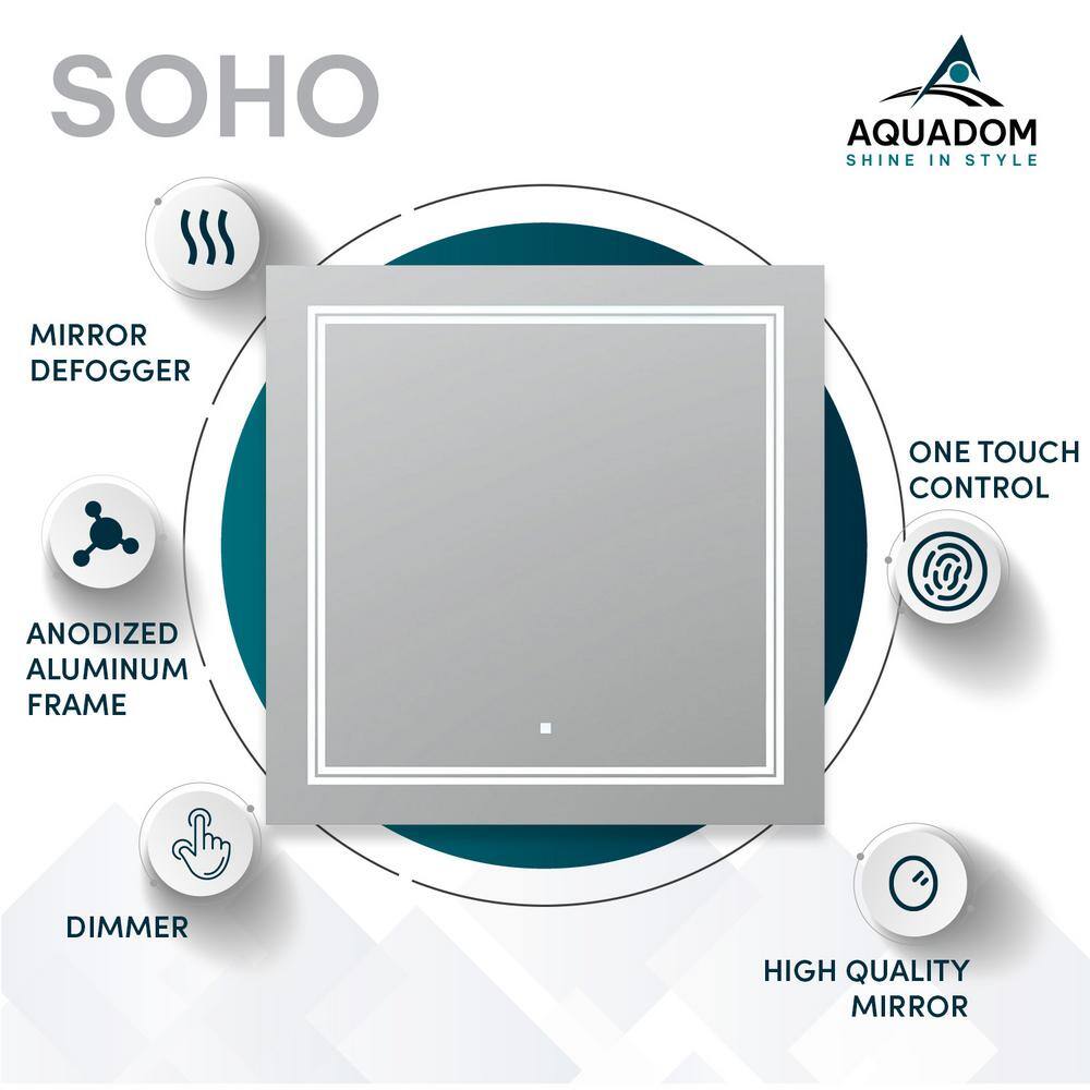 Soho Sleek 60"x30" LED Bathroom Mirror with Ambient Backlit & Defogger