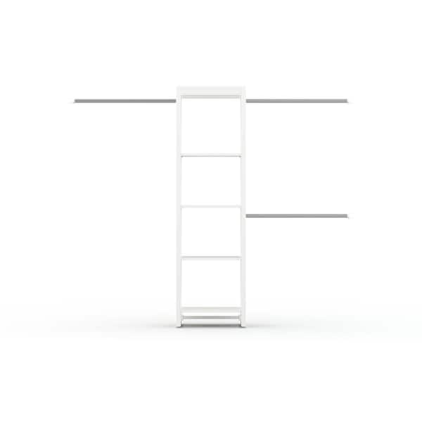 CLOSETS By LIBERTY 48 in. W to 92 in. W White Closet Shelf Tower with Rod Extensions Wood Closet System