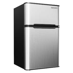 20 in. 3.2 cu. ft. Mini Refrigerator in Silver with Compact Freezer, 7 Temperature Control, Low Noise, 3D Cooling