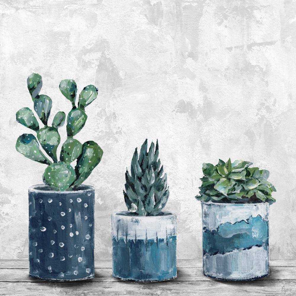 Succulent Frost by Parvez Taj Unframed Canvas Nature Art Print 18 in. x 18 