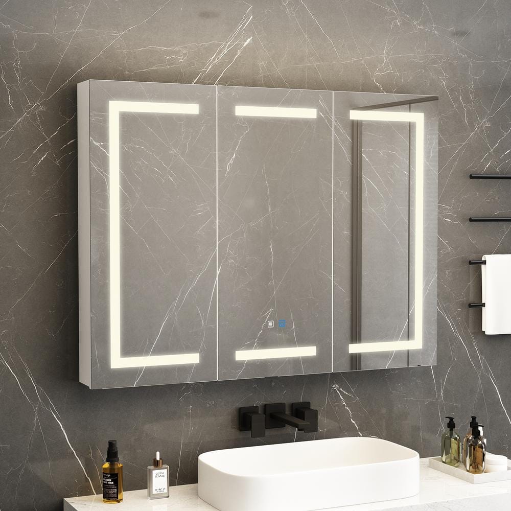 FUFU&GAGA 47.2 in. W x 35.4 in. H Rectangular Surface Mount Bathroom ...