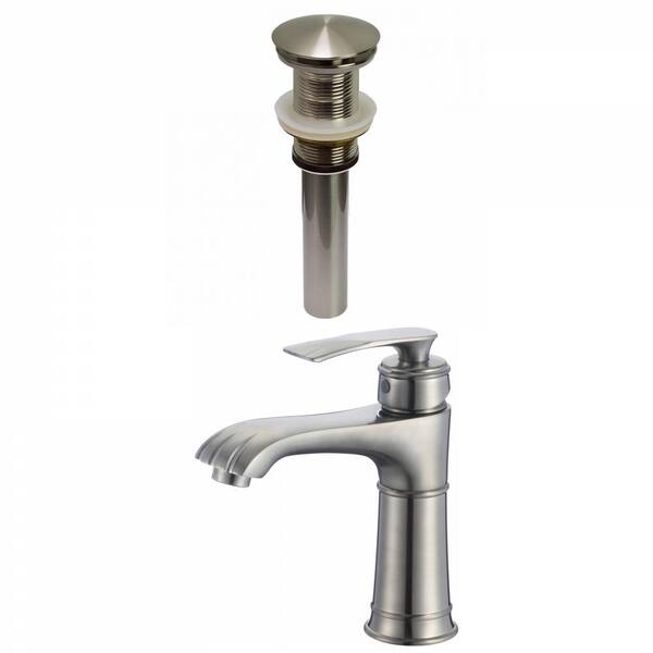 Unbranded Roxy Single Handle High Arc Single Hole Bathroom Faucet with Deckplate Included in Nickel 3.2 in. W 16GS-29510