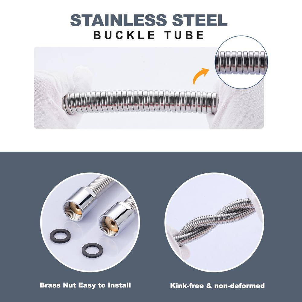 18.5 Inch Polished Chrome Stainless Steel Kitchen Sink Sprayer Hose