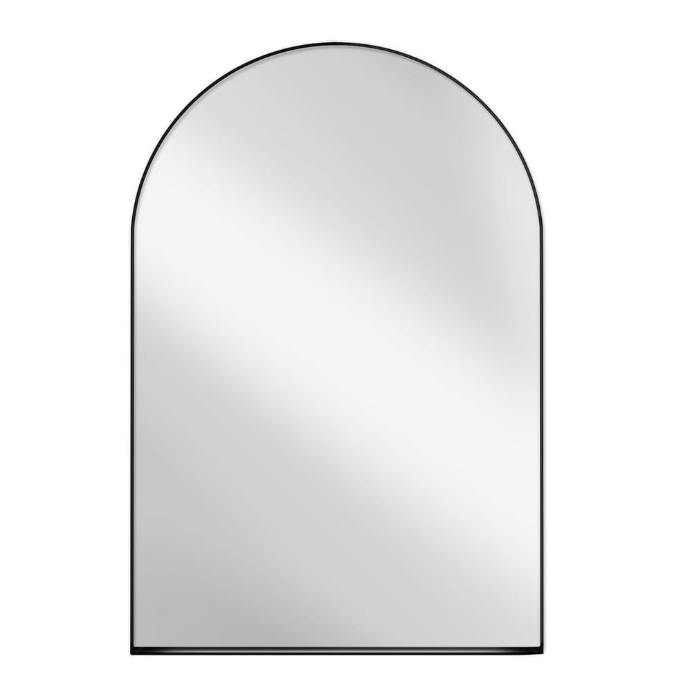 KD Series 24 in. W x 36 in. H Arched Black Medicine Cabinet with Mirror