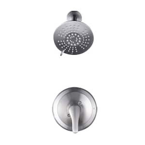 Single Handle 5-Spray Shower Faucet 1.8 GPM with Pressure Balance in. Brushed Nickel (Valve Included)