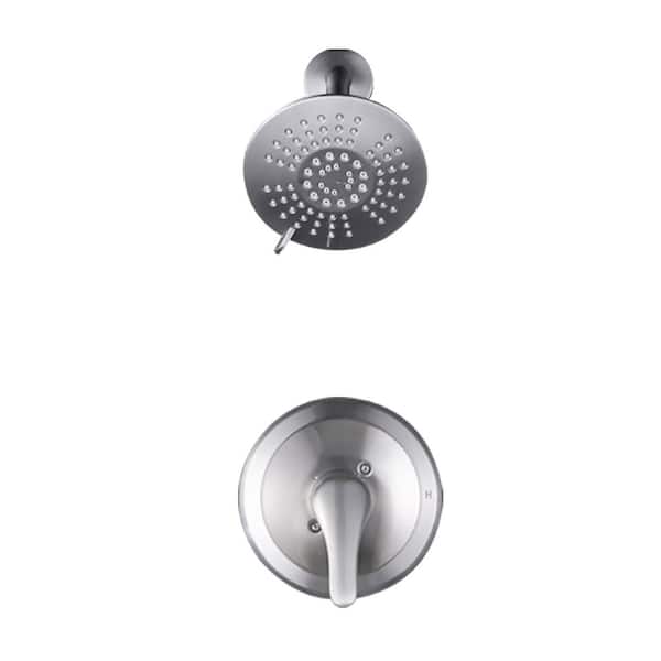 ARCORA Single Handle 5-Spray Shower Faucet 1.8 GPM with Pressure Balance in. Brushed Nickel (Valve Included)