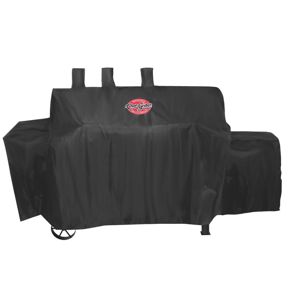 Char-Griller Grill Smoker Cover Outdoor Lined Weather Resistant Cart-Style Black 
