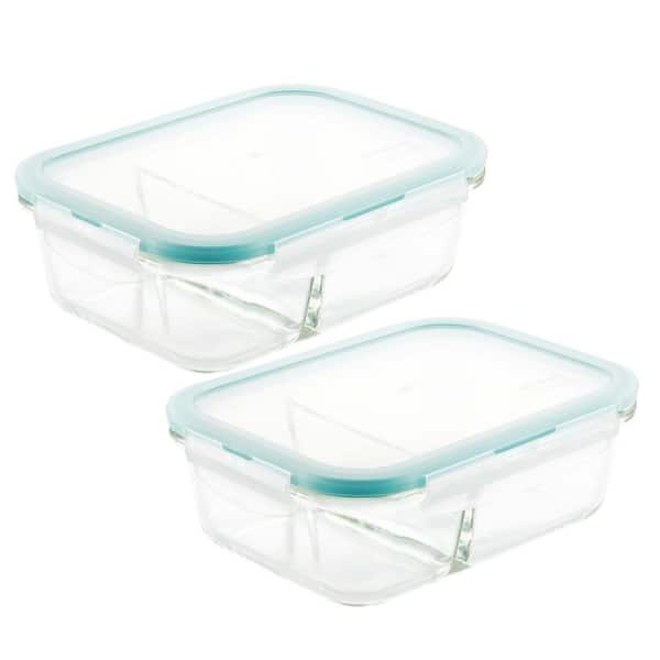 Pyrex Glass Lunch Container 8×6 With Snappable Lid Divided Into 1/3 &  2/3
