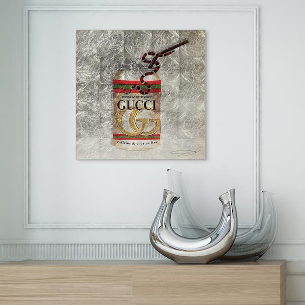 Empire Art Direct "Sip GG" Reverse Printed Tempered Glass with Silver Leaf Drink Art Print 24 in. x 24 in.