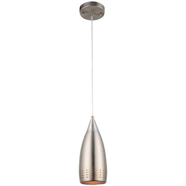 Westinghouse Percy 1-Light Brushed Nickel Mini Pendant with Perforated Metal Shade