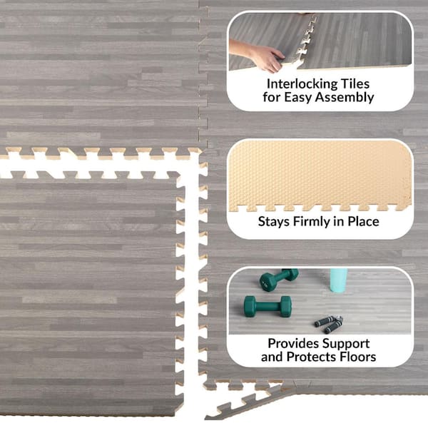 Stalwart Gray Woodgrain 24 W x 24 L x in H Gym