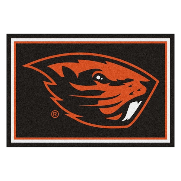 FANMATS NCAA - Oregon State University Black 8 ft. x 5 ft. Indoor Area Rug